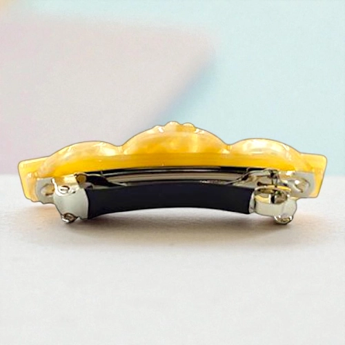 Elegant Flower & Stone Hair Barrette