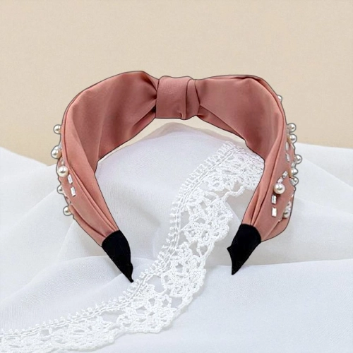 Elegant Pearl & Rhinestone Turban Knot Headband