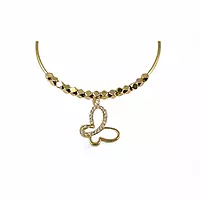Sparkling Gold Butterfly Charm Bangle Bracelet for Kids