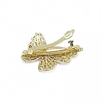 Crystal Butterfly Hair Clip - Sparkling Gold Barrette