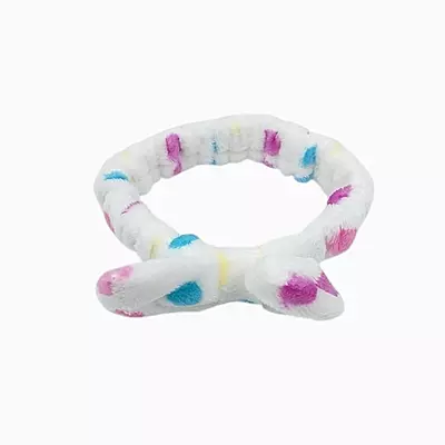 Plush Polka Dot Spa Headband | Soft Makeup & Skincare Band