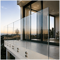 Button Fixed Glass Railing