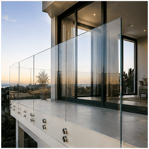 Button Fixed Glass Railing