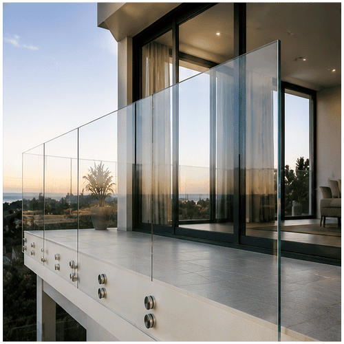 Button Fixed Glass Railing