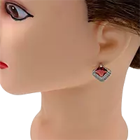 Elegant Square Cut American Diamond Stud