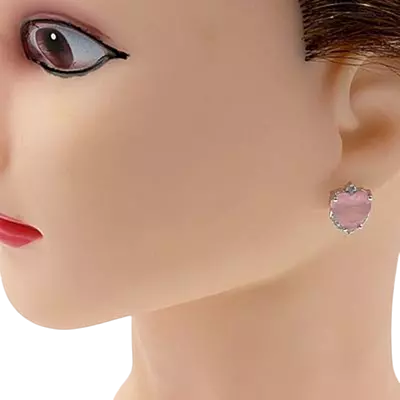 Heart American Diamond Stud