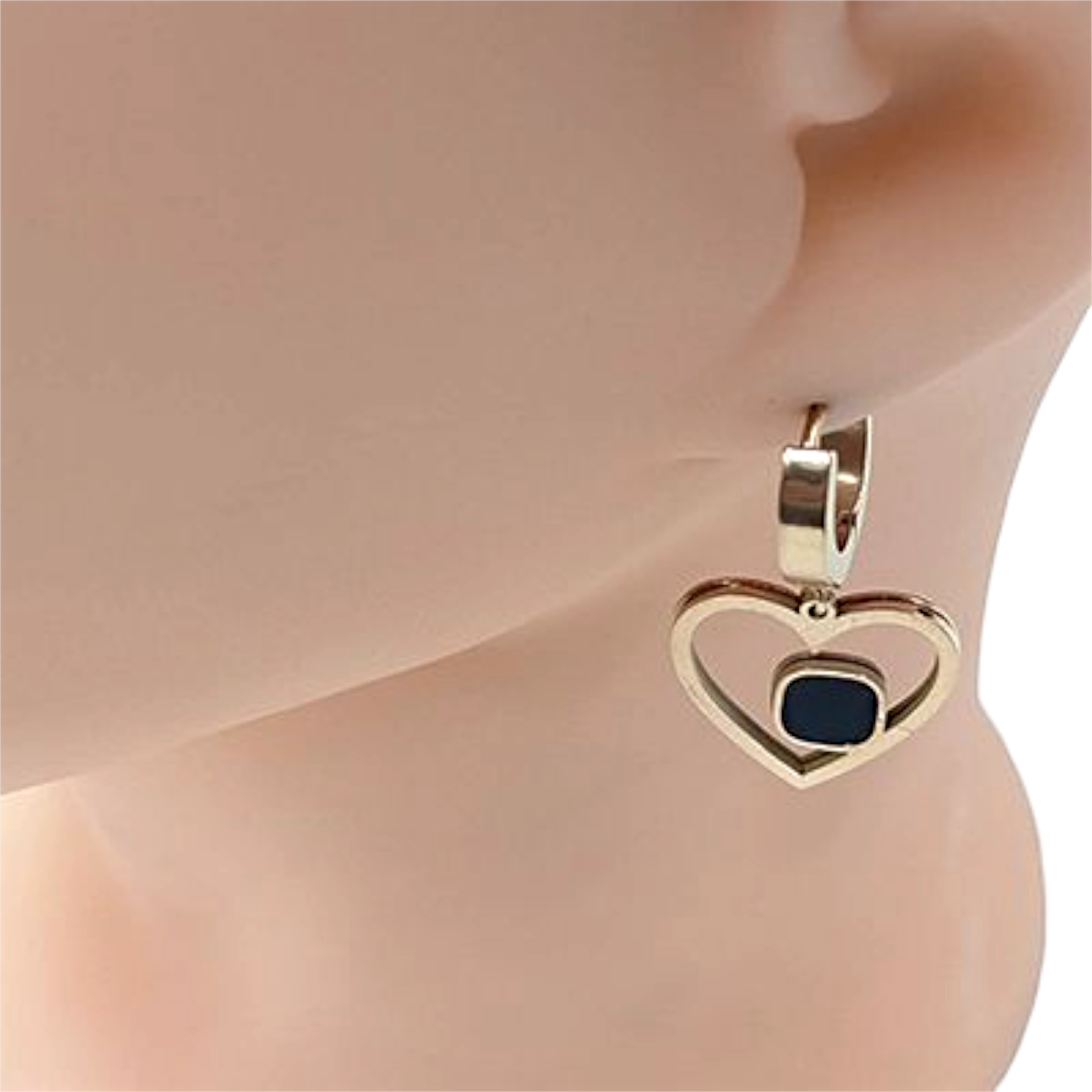 Chic Gold Heart Hoop Earrings
