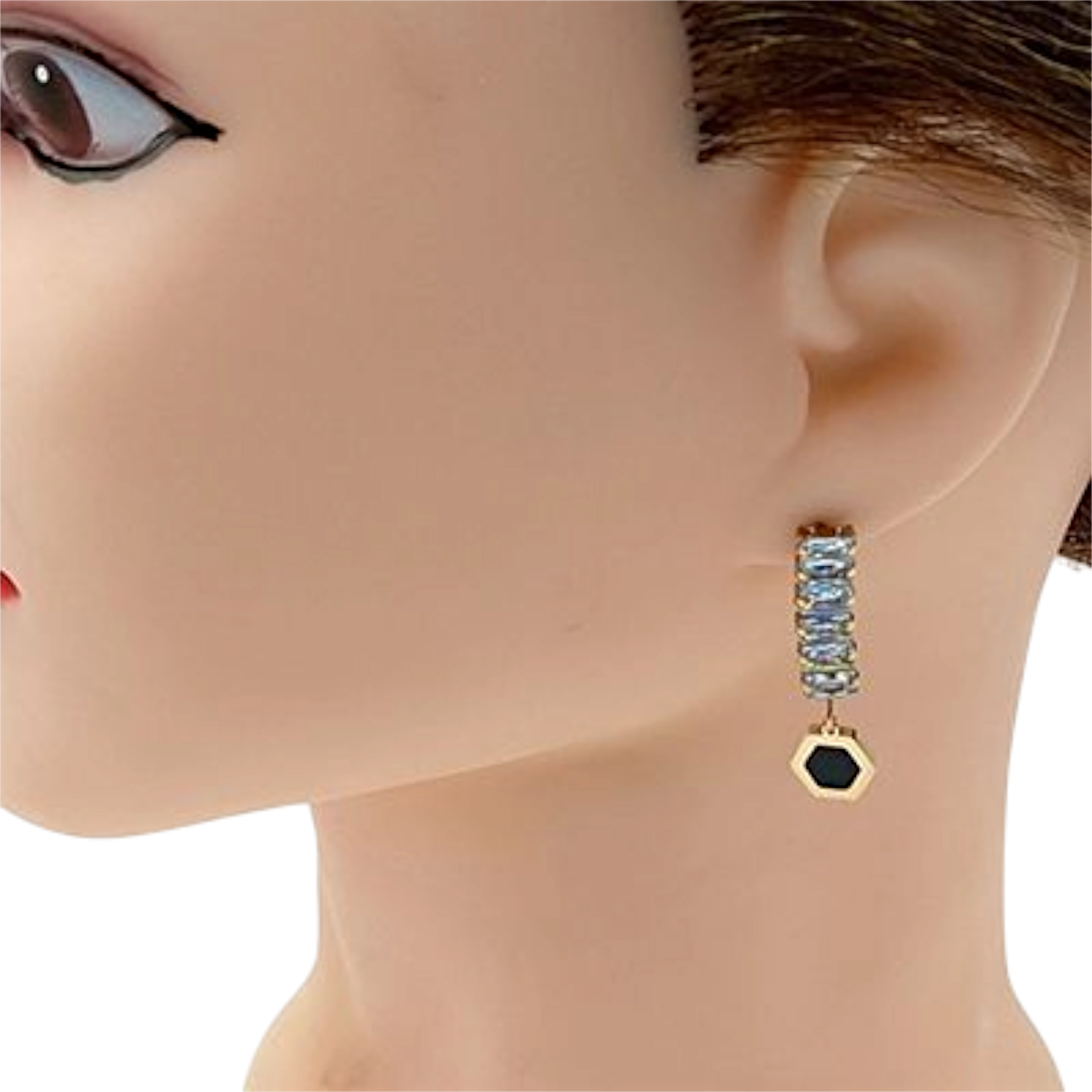 Elegant Drop Earrings with Zircon Stones
