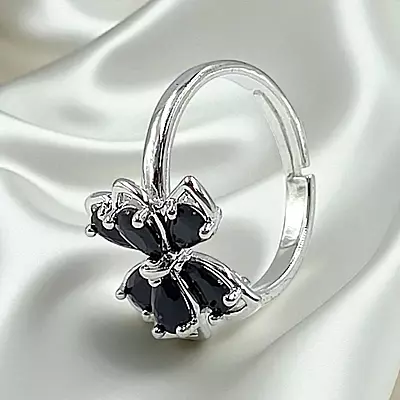 Elegant Butterfly Ring | Adjustable Silver-Plated Statement Jewelry