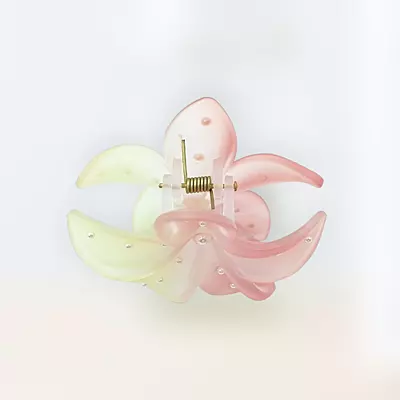 Gradient Flower Hair Claw Clip | Pink & Yellow Floral Hair Accessory