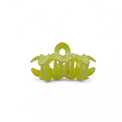 Bright Lime Green Mini Flower Hair Claw Clips