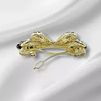 Gold Multi-Color Crystal Butterfly Hair Barrette Clip