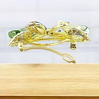 Elegant Dragonfly Barrette: Blue Crystal & Green Gemstone Hair Clip