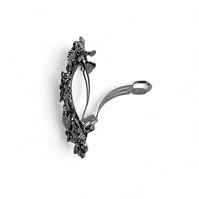 Blue Floral Crystal French Barrette - Vintage Hair Clip