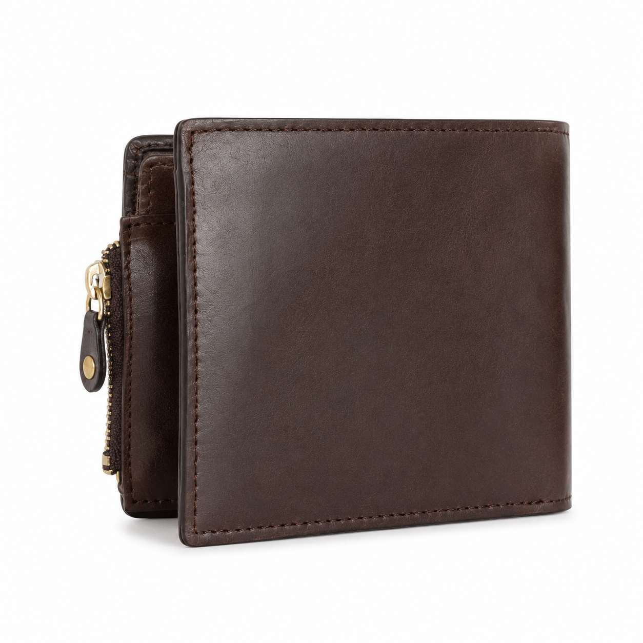 CORVAN Zip Bifold Leather Wallet