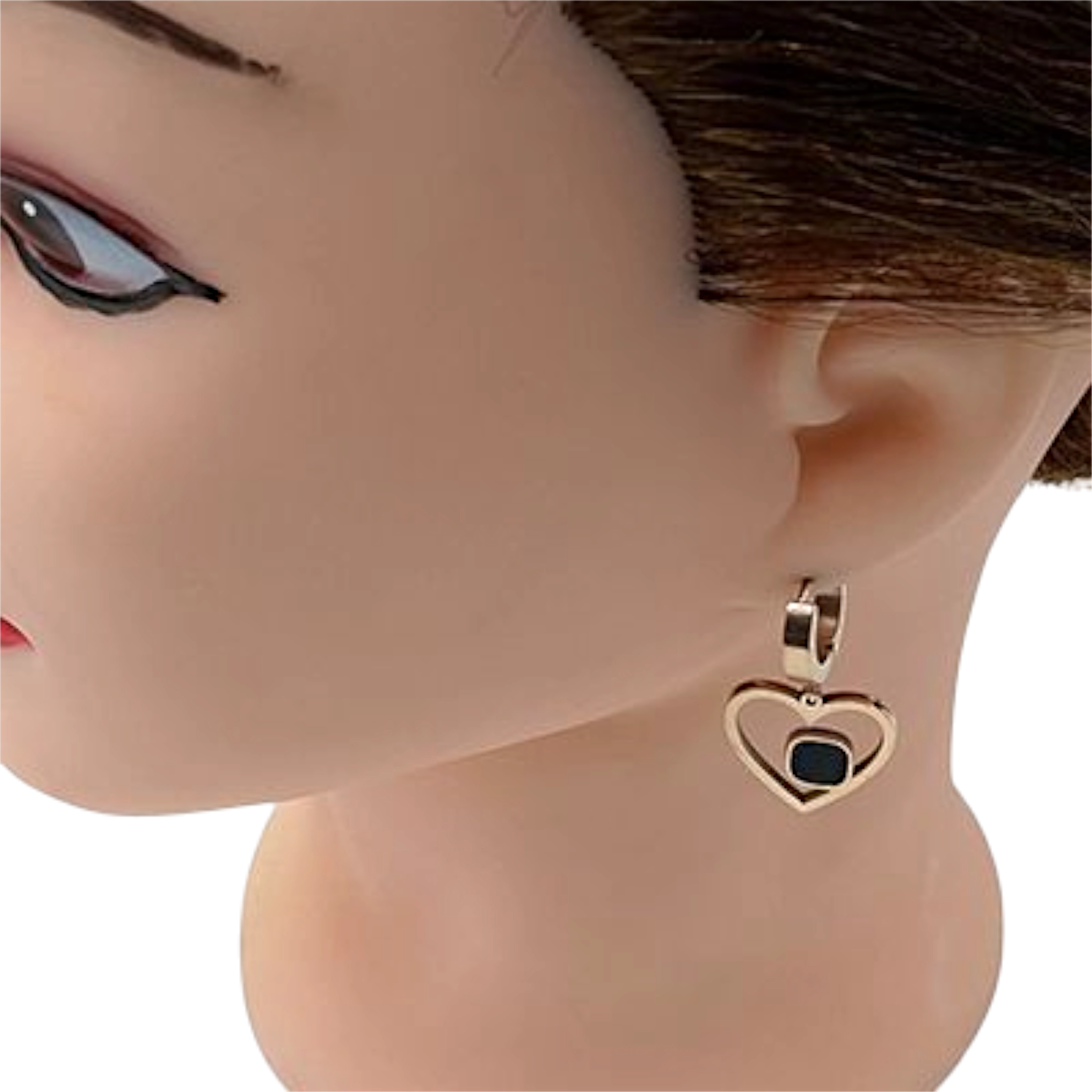 Chic Gold Heart Hoop Earrings