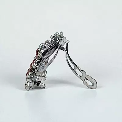 Elegant Floral Barrette Hair Clip with Crystals & Pearls