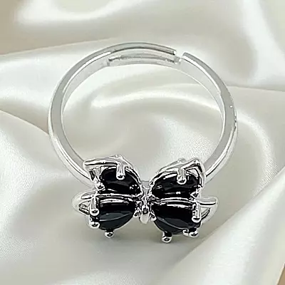Elegant Butterfly Ring | Adjustable Silver-Plated Statement Jewelry