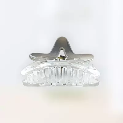 Chic Starfish Clear & Smoke Grey Hair Claw Clip - Medium Size