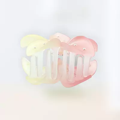 Gradient Flower Hair Claw Clip | Pink & Yellow Floral Hair Accessory