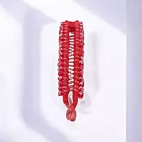Elegant Red Beaded Flexible Banana Hair Clip - Stylish Ponytail Holder