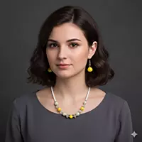 Vibrant Yellow Bead & Pearl Necklace and Earring Set | Elegant Fashion Jewelry