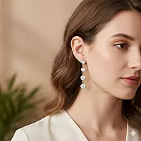 Dazzling Gold Dangle Drop Earrings - Bezel Cubic Zirconia Statement Jewelry