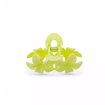 Bright Lime Green Mini Flower Hair Claw Clips