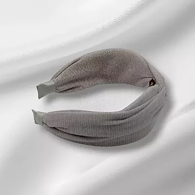 Chic Grey Knotted Headband - Textured Fabric Hair Accessory