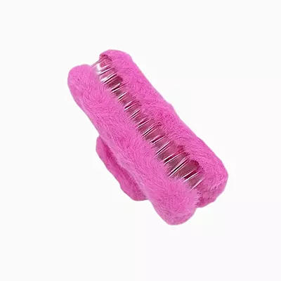 Plush Faux Fur Hair Claw Clip - Vibrant Pink Hair Clamp
