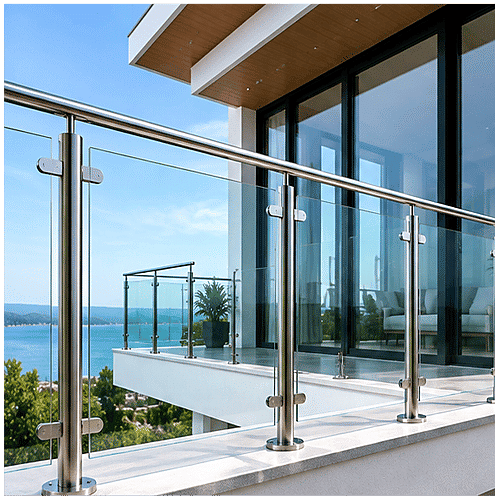 Stainless Steel Post Glass Railing