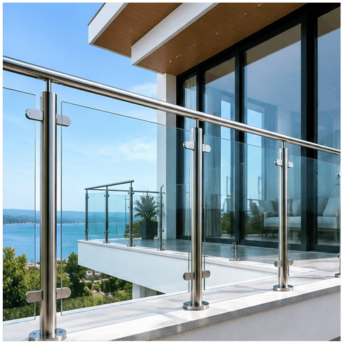 Stainless Steel Post Glass Railing