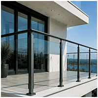 Aluminium Post Glass Railing