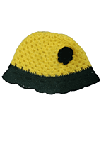 Handknitted Yellow and Black woolen poncho and cap for kids between 3 and 5 years || Beautiful Chrochet touch
