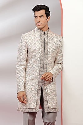 Rich Silvery Grey Indowestern Rich Silvery Grey Indowestern