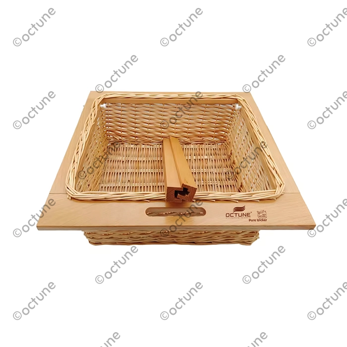 Octune Natural Wicker Basket With Solid Runner