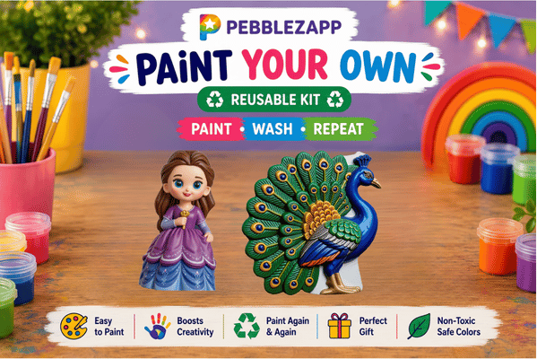 Reusable Big Peacock + 1 Princess Set โ Complete DIY 3D Painting Kit Set of 3
