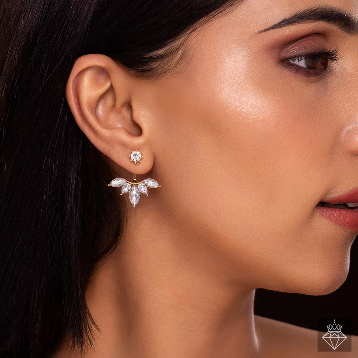 Anti-Tarnish Solitaire Designer Drop Earrings