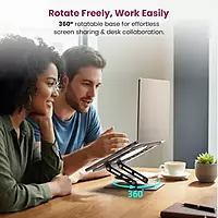 Portronics My Buddy K9 Lite Laptop Stand – Metal Build | Rotatable | Black | 1 Year Warranty