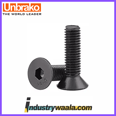 Unbrako 4 X 10 MM Countersunk Socket Head Cap Screws (CSK Allen Bolt) -Metric, (Pack of 10)