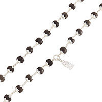 Karungali Mala with Silver Murugan, Vel & Tamil Om Pendant Spiritual Mala