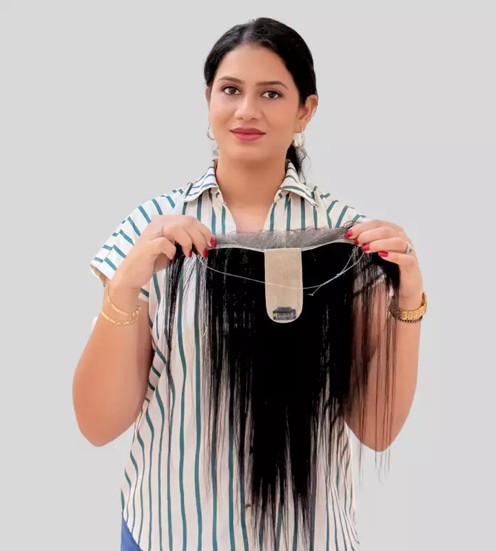 Secure-Fit Lace Front Hair Topper with Invisible String