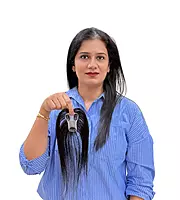 Mini Frame-Hairline Lace Topper with Parting