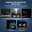 Portronics 3045 Eco Glow 2 Rechargeable Torch – Flasher | Adjustable Focus | 1200mAh Battery | Grey