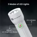 Portronics 2507 Eco Glow Mini Rechargeable Torch – 3W | Flasher | 800mAh Battery | White