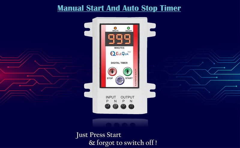 1 to 999 Minutes Timer Switch for Geyser, Heater, Oven Water Motor Pump ( up to 2 HP)