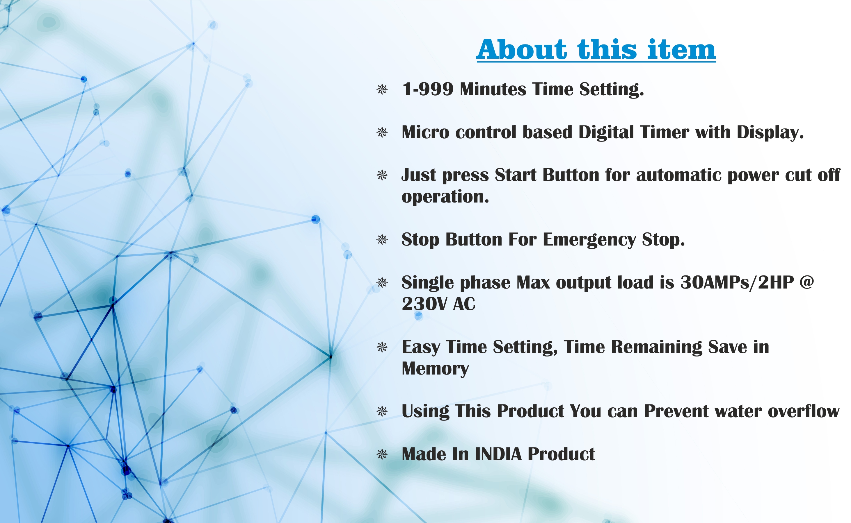 1 to 999 Minutes Timer Switch for Geyser, Heater, Oven Water Motor Pump ( up to 2 HP)