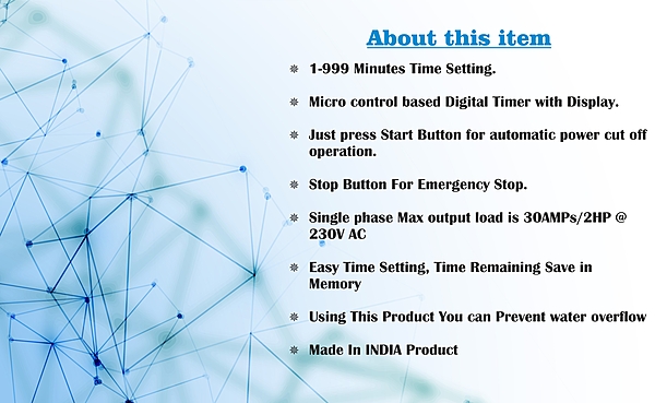 1 to 999 Minutes Timer Switch for Geyser, Heater, Oven Water Motor Pump ( up to 2 HP)