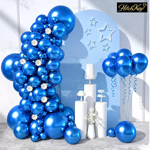 Chrome Blue Balloons - Pack of 20
