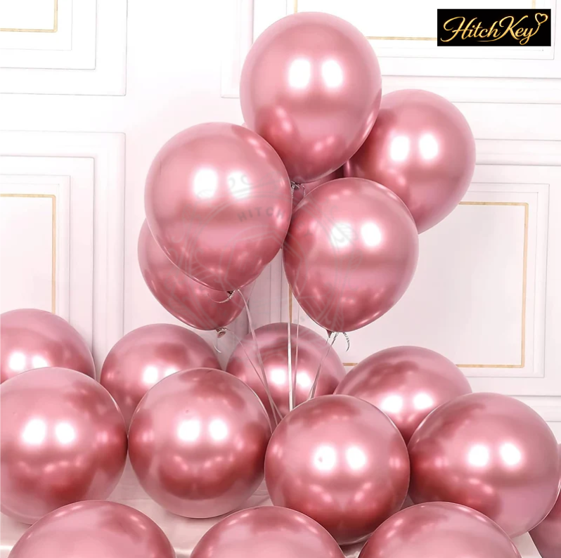 Chrome Red Rose Balloons - Pack of 20